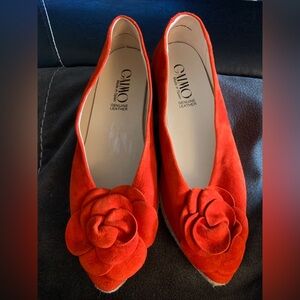 Giamo ladies made in Spain red leather slip on size 9